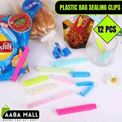 Large and small food storage bag clips