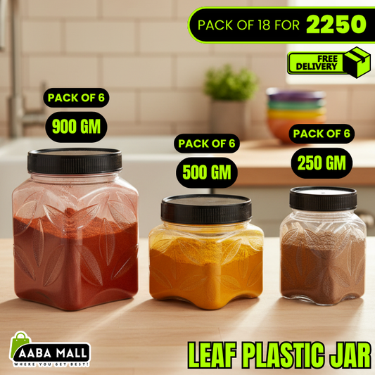 plastic jar set, leaf jars, airtight containers, food storage jars, kitchen organizer, BPA free jars, transparent jars, snack containers, premium jar set