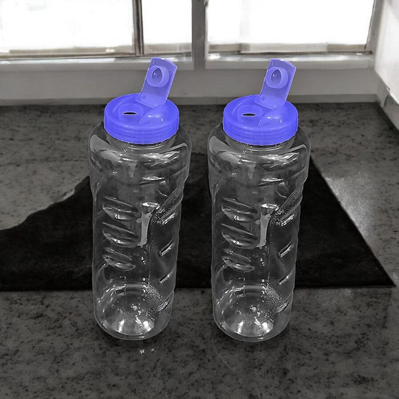 Long Diamond Bottle Flip Top Design Unbreakable PET Water Bottle -1200 ml - AABA MALL