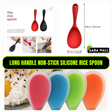 Long Handle Non-Stick Silicone Rice Spoon ? Heat-Resistant Cooking Spatula