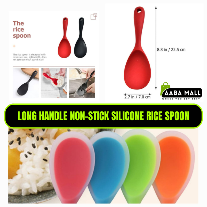 Long Handle Non-Stick Silicone Rice Spoon