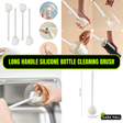 Silicone Bottle Brush Cleaner ? 360ø Flexible Cup Cleaning Brush | Long Handle Water Bottle & Container Cleaner
