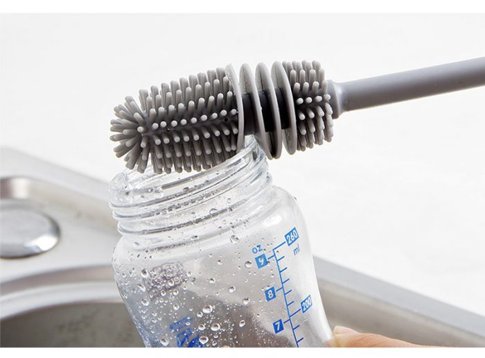 Household Creative Kitchen Long Handle Brush - Soft Rubber Silicone Cleaning Brush - AABA MALL