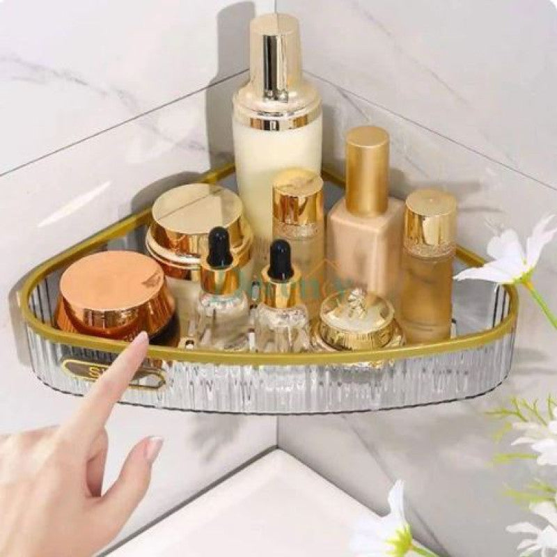 Luxury plastic bathroom shelf wall mount organizer