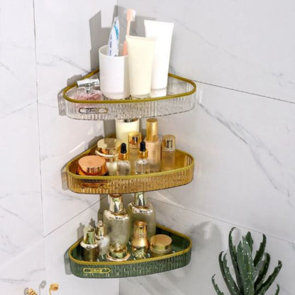 Luxury plastic bathroom shelf wall mount organizer