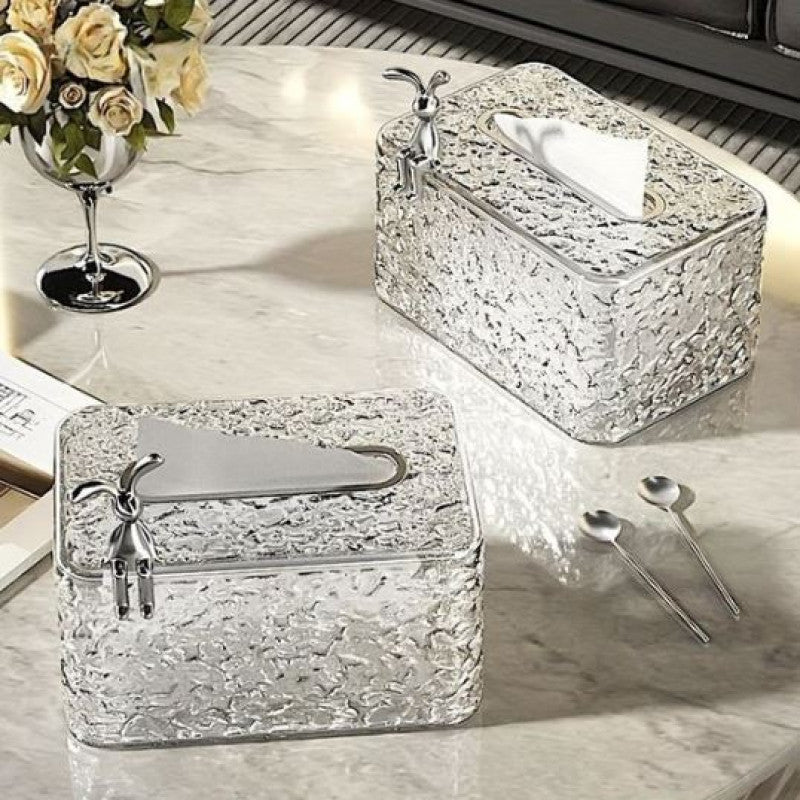 Premium luxury tissue box cover with rabbit design