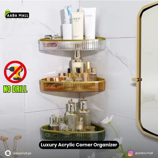 Luxury plastic bathroom shelf wall mount organizer