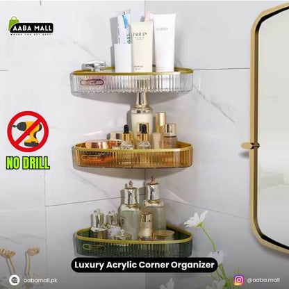 Luxury Bathroom Shelf ? Plastic Wall-Mount Shower Corner Storage Rack Organizer