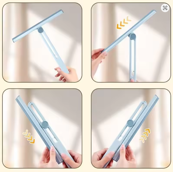 Foldable glass and floor cleaning wiper