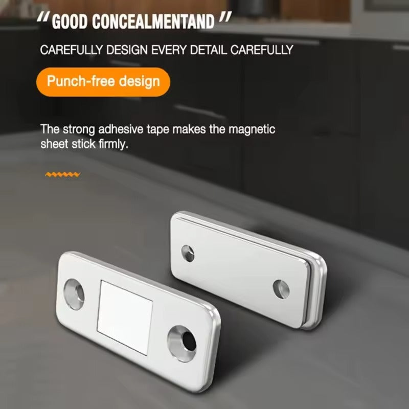 magnetic door catch, cabinet magnet latch, ultra thin cabinet magnet, adhesive door catch, kitchen cabinet magnet, drawer magnet latch, stainless steel door catch, furniture hardware