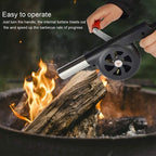 Manual Barbecue Blower BBQ Fan for Outdoor Camping Party - AABA MALL