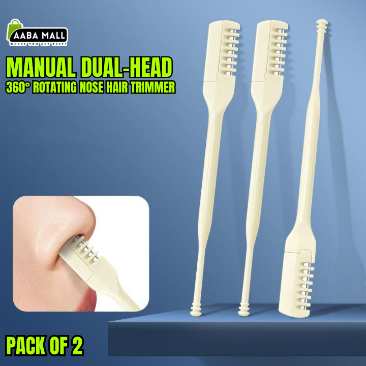 Manual double head earpick and nose hair trimmer tool