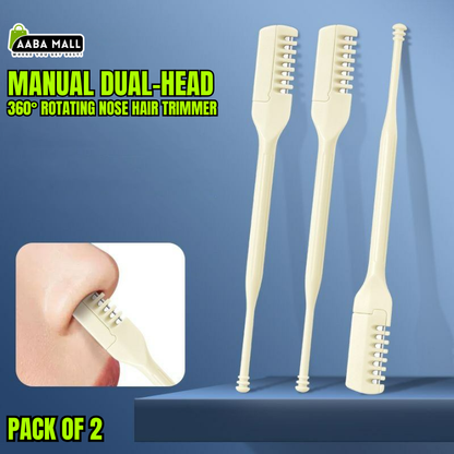 Manual double head earpick and nose hair trimmer tool