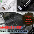Black Marble Sticker Thicken Waterproof Self-Adhesive for Countertops Removable Peel and Stick Wallpaper Wall DIY Design for Kitchens