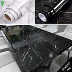 Black Marble Sticker Thicken Waterproof Self-Adhesive for Countertops Removable Peel and Stick Wallpaper Wall DIY Design for Kitchens - AABA MALL