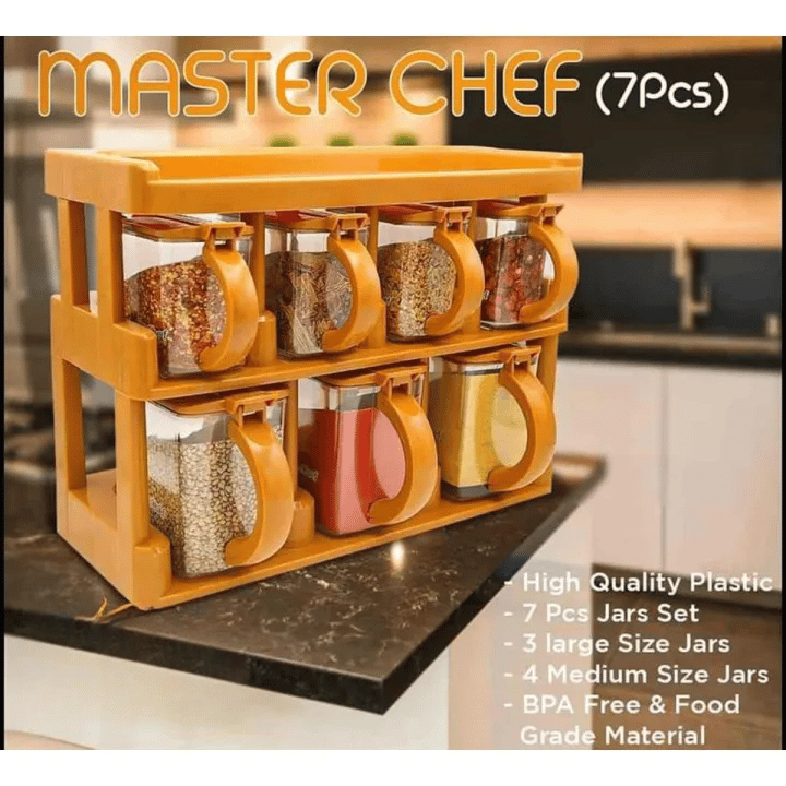 Master Chef Spice Rack ? 7 Jar Set | 450ml + 850ml Premium Spice Jars ...