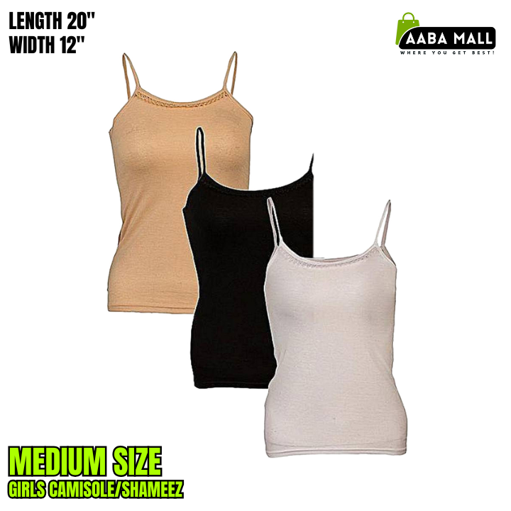 Medium size girls camisole white front view