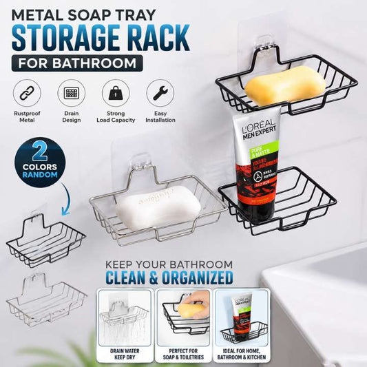 Metal Soap Tray Soap Storage Rack for Bathroom | Rustproof Soap Holder | Bathroom Accessories Organizer