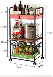 Microwave Oven Stand 3-Tier Wire Shelving Storage Shelf Kitchen Baker's Rack Organizer Utility Rolling Cart