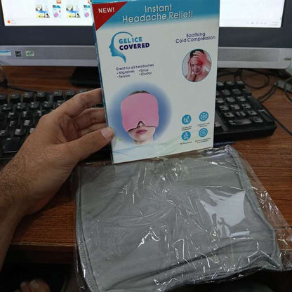 Migraine Relief Cap 360° Gel Ice Pack Mask – Hot & Cold Therapy Headache Relief Cap for Migraine, Sinus Pain, Stress Relief, Tension Headaches, Reusable Cooling Compression Head Wrap