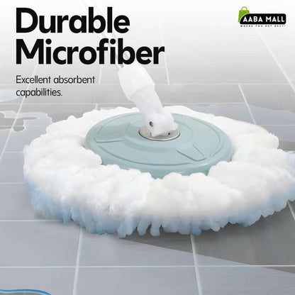 360° rotating spin mop and bucket set with microfiber mop head and stainless steel handle for wet and dry floor cleaning