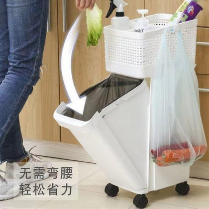 Kitchen trolley with garbage bin