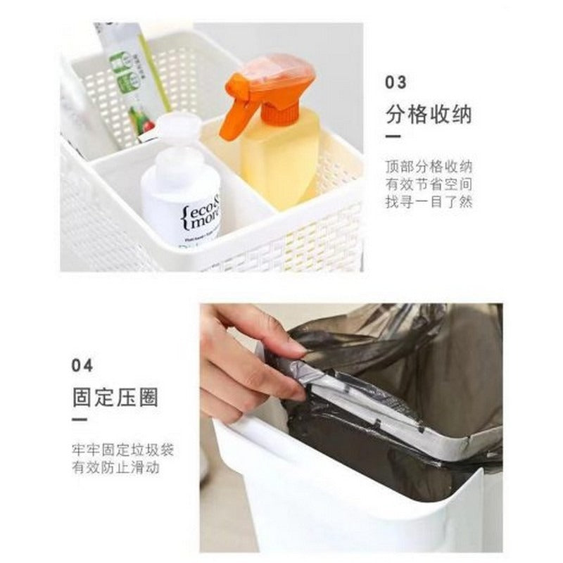 Kitchen trolley with garbage bin