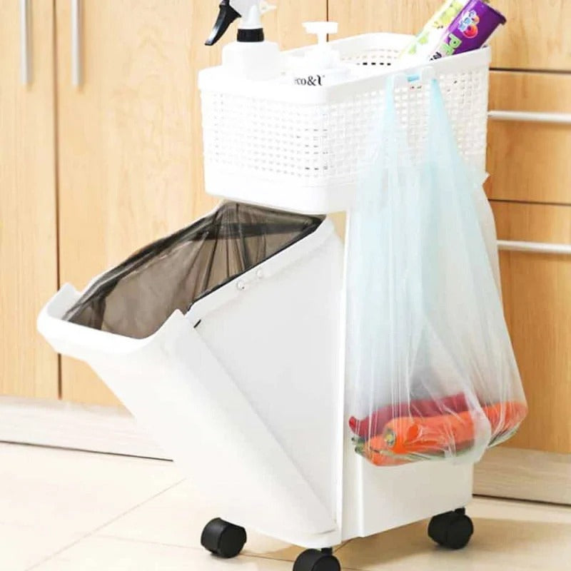 Kitchen trolley with garbage bin