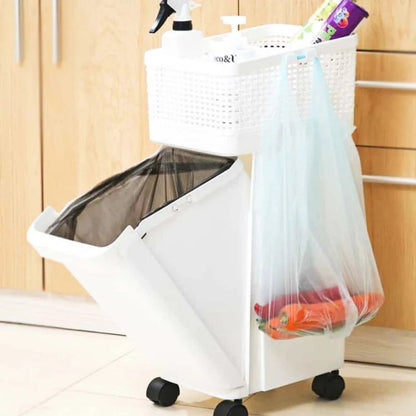 Kitchen trolley with garbage bin