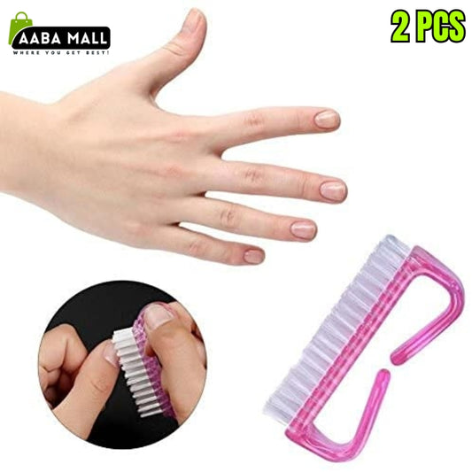 2 Pcs Nail Art Dust Cleaning Brush 3 Colors Manicure Pedicure Nail Art Tools Nail Art Cleaning Brush Finger Nail Care Dust Removal Handle Scrubbing Brush Manicure Tool