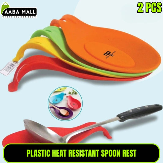 2 Pcs Heat Resistant Plastic Spoon Rest – Plastic Kitchen Utensil Holder for Spatulas, Ladles & Cooking Spoons