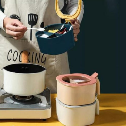 4 Grid Spice Jar Seasoning spice Container Box Spice Rack Kitchen Storage - AABA MALL