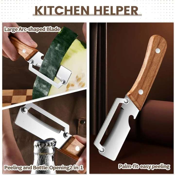 Multi‑Functional Vegetable Peeler with Bottle Opener | Stainless Steel Potato & Vegetable Peeler for Kitchen