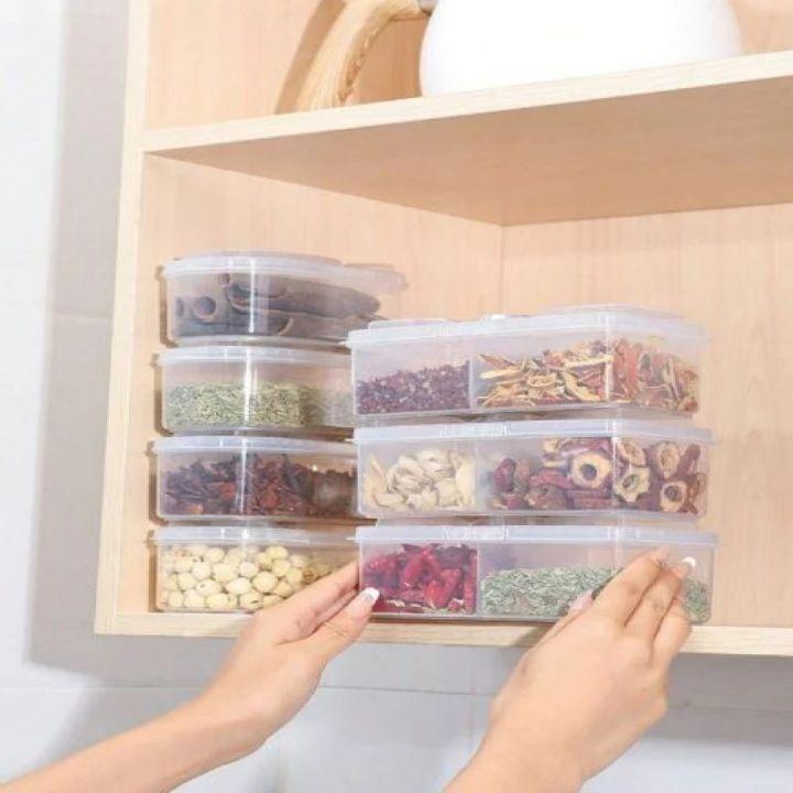 Multi‑Grid Large Storage Case | Kitchen Accessories Spice Seasoning Storage Box Organizer