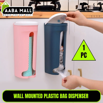 Plastic Bag Dispenser Wall Mounted Grocery Garbage Trash Bag Organizer for Home Kitchen
