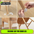 Silicone Chair Leg Cap - Furniture Table Feet Cover Bottom Pad - Rubber Floor Protector - Anti-Slip Sturdy Slider Glide Easily Move Eliminate Noise Waterproof - AABA MALL