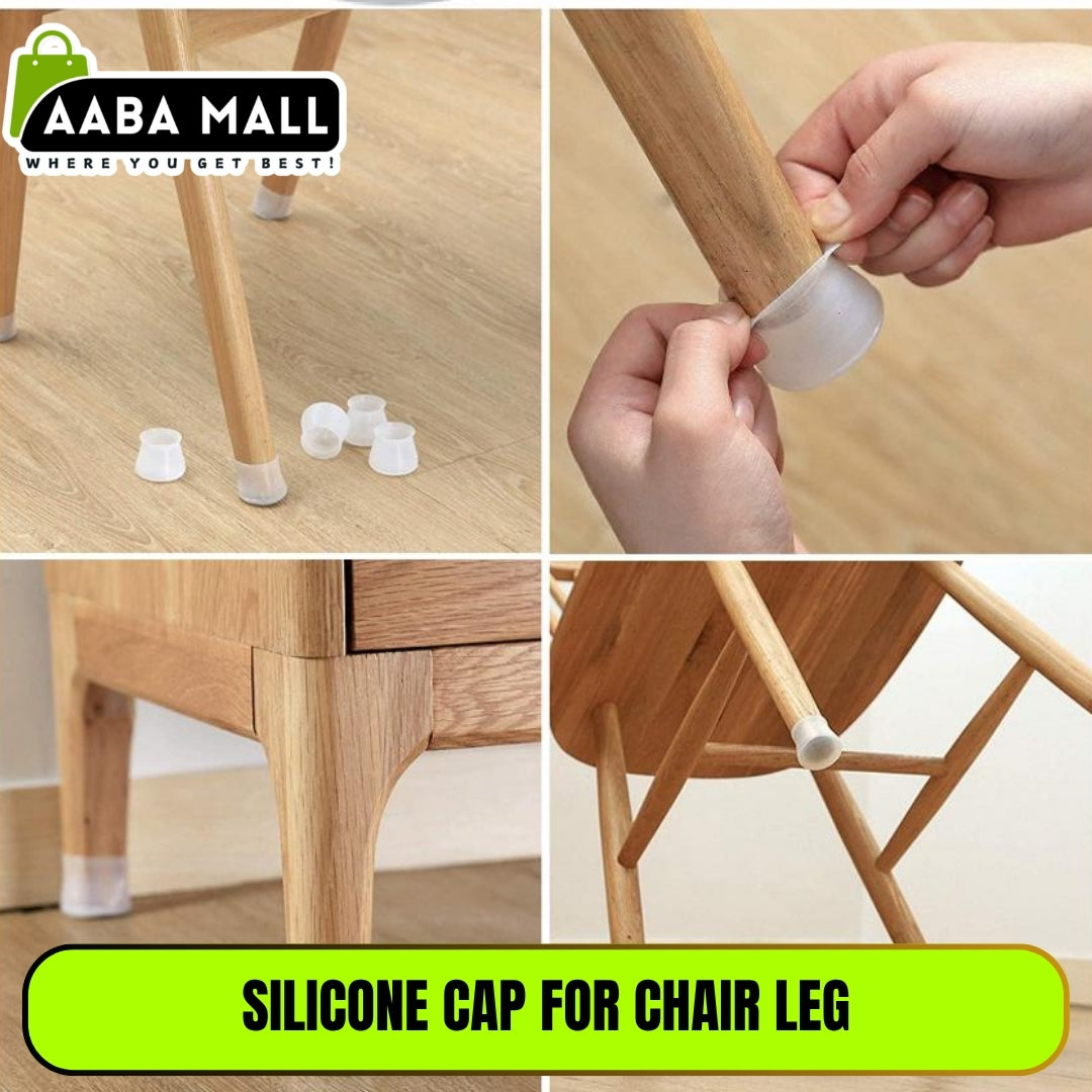 Silicone Chair Leg Cap - Furniture Table Feet Cover Bottom Pad - Rubber Floor Protector - Anti-Slip Sturdy Slider Glide Easily Move Eliminate Noise Waterproof