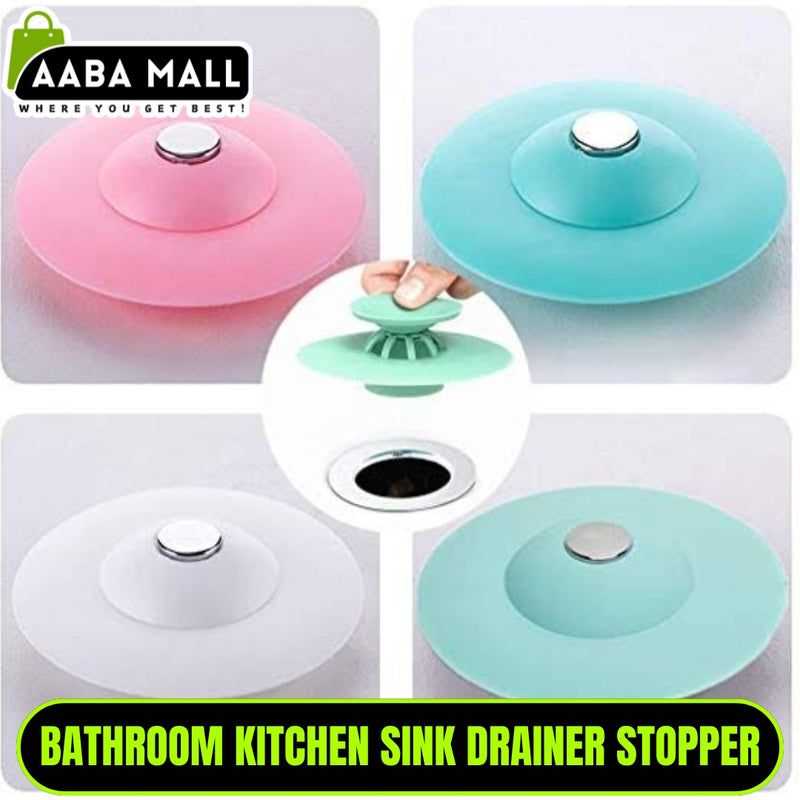 Bathroom Kitchen Sink Drainer Stopper-Silicone Push Sink Stopper - AABA MALL