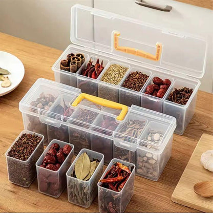 Multi‑Purpose Storage Box with Handle – 6 Removable Compartments for Spices, Cables, Crafts & More