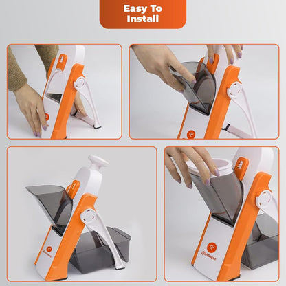 Multifunctional vegetable slicer shredder dicer chopper, adjustable thickness food prep tool with 30 cutting styles for kitchen use