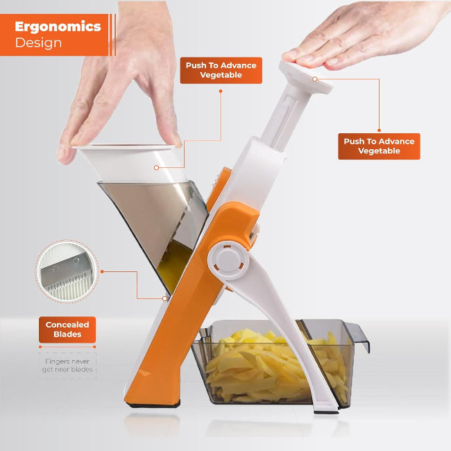 Multifunctional vegetable slicer shredder dicer chopper, adjustable thickness food prep tool with 30 cutting styles for kitchen use