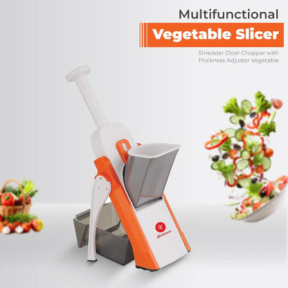 Multifunctional vegetable slicer shredder dicer chopper, adjustable thickness food prep tool with 30 cutting styles for kitchen use