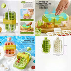 Multifunctional 3 in 1 Ice Cube Tray Press | Easy Demoulding Portable Water Bottle with Straw | DIY Ice Cube Maker for Kitchen, Bar & Outdoor Use
