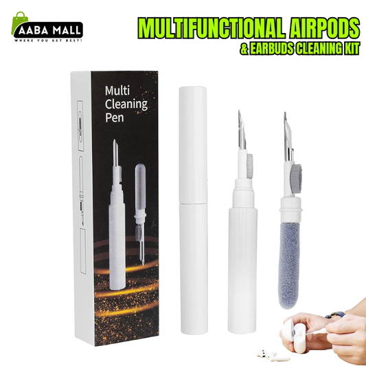 3-in-1 AirPods cleaning kit with metal tip, sponge and brush