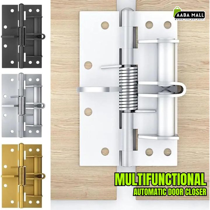 Multifunctional self-closing door hinge spring