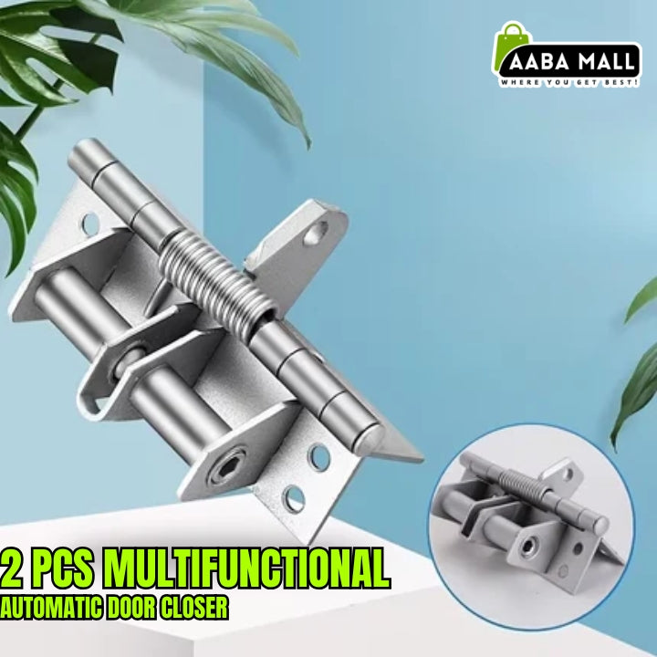 2 Pcs Heavy Duty Multifunctional Self-Closing Door Hinge Spring ? Automatic Door Closer for Doors, Drawers & Windows (2 Pcs)