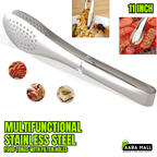 Multifunctional Stainless Steel Food Tongs with Filter Holes ? Perfect for Grilling, Frying & Home Cooking