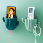 1PC Mobile Holder, Toothbrush Holder Household Wall-mounted Self-adhesive Cactus Design Storage Rack Shaver Organizer Kitchen Bathroom Holder Color - AABA MALL
