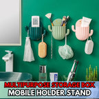 1PC Mobile Holder, Toothbrush Holder Household Wall-mounted Self-adhesive Cactus Design Storage Rack Shaver Organizer Kitchen Bathroom Holder Color - AABA MALL