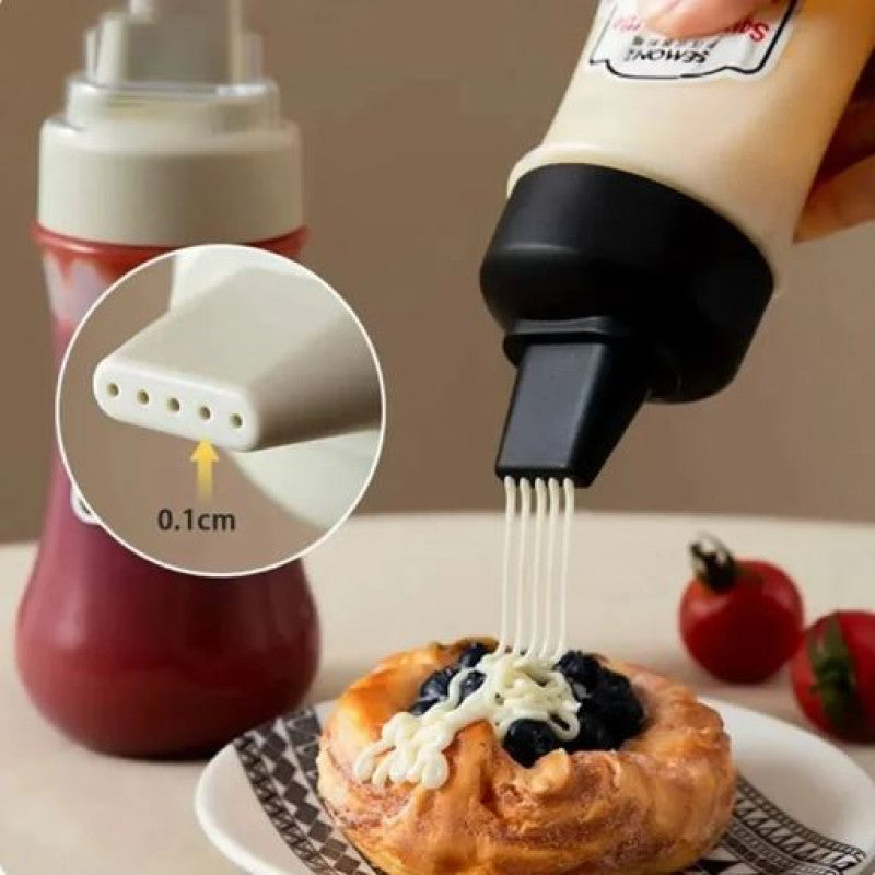 multi-nozzle refillable ketchup and mustard dispenser